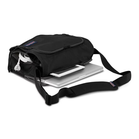 Jansport Tasker Black Messenger Bag Computer Bag Crossbody NEW Without Tags - Picture 9 of 12
